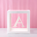 Staraise Transparent Letter A-Z Box Custom Baby Name Balloon Box Girl Boy Baby Shower Decorations Baby 1st Birthday Party Decor