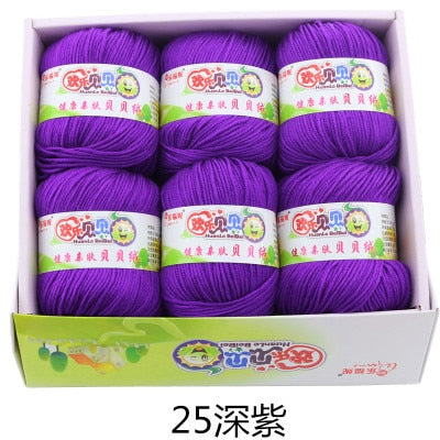 6balls/lot 73 Colors Milk Cotton Yarn Baby Wool Yarn DIY Knitting Children Sweater Hat Hand Knitted Yarn Knit Blanket Crochet