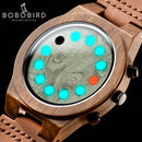 relogio masculino BOBO BIRD Wood Men Watch Unique Luminous 12 Holes Timer Design Sports Casual Watches Great Men&