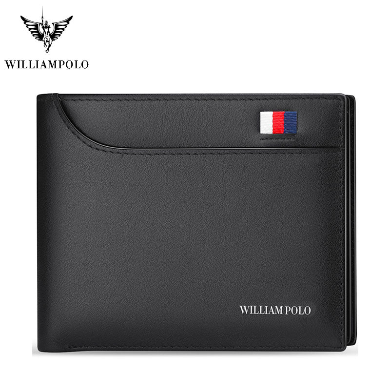 WilliamPOLO Marke Business Herren Geldbörse Echtes Leder Bifold Wallet Bank Kreditkartenetui Ausweishalter Männliche Geldbörse Taschen Neu