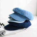 New Women Leisure Octagonal Hat Ladies Denim Beret Hat Cowboy Cap Newsboy Gatsby Cap Octagonal Baker Peaked Beret Driving Hat