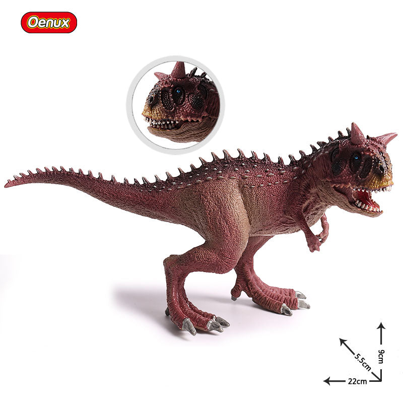 Oenux New Jurassic Dinosaur Carnivorous Carnotaurus Action Figure T-Rex PVC High Quality Collection Model Toys For Kids Gift