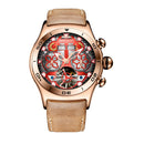 Reef Tiger/RT Sport Watch For Men Skeleton Luminous Watch Year Month Date Day Rose Gold Automatic Watches RGA703