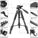 Neewer Camera Tripod Portable 56 inches/142cm Aluminum 3-Way Swivel Pan Head+Carrying Bag for Canon Nikon Sony DSLR Camera
