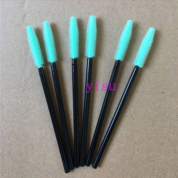 200 pcs/lot Silicone Eyelashes Brushes Mix Colors Disposable Mascara Wands Lashes Makeup Brushes For Eyelash Extension