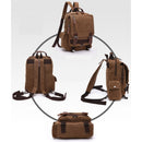 Scione Small Canvas Backpack Men Travel Back Pack Multifunctional Shoulder Bag Women Laptop Rucksack School Bags Female Daypack