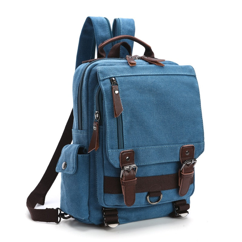 Scione Small Canvas Backpack Men Travel Back Pack Multifunctional Shoulder Bag Women Laptop Rucksack School Bags Female Daypack