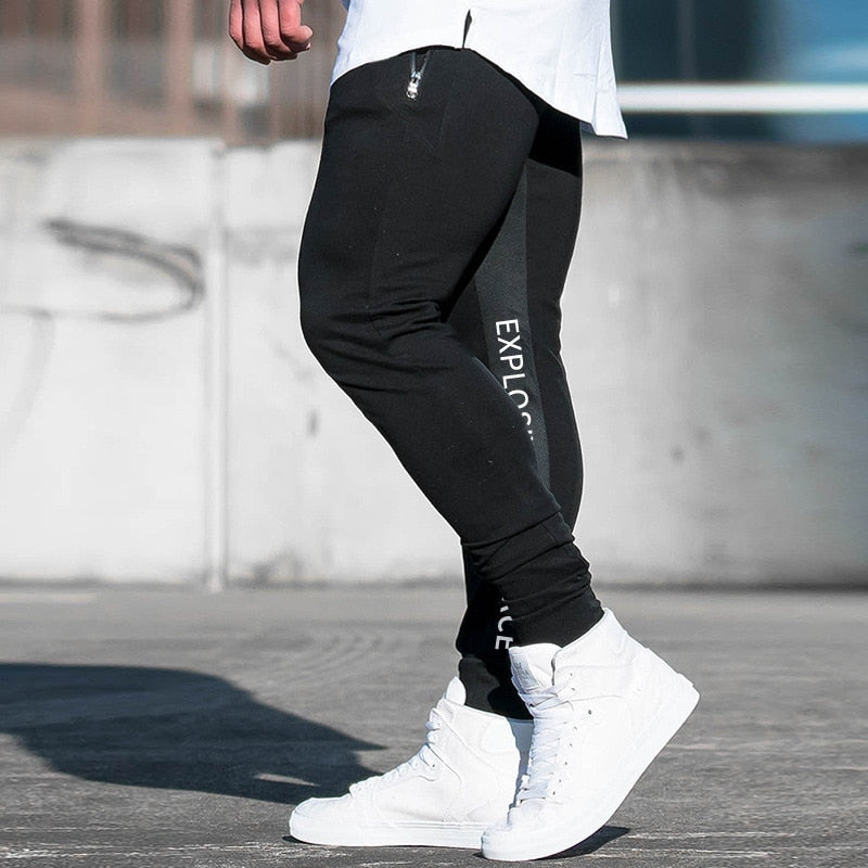 Mens Joggers Pantalones casuales Fitness Hombre Ropa deportiva Chándal Bottoms Pantalones de chándal ajustados Pantalones Black Gyms Joggers Pantalones de chándal