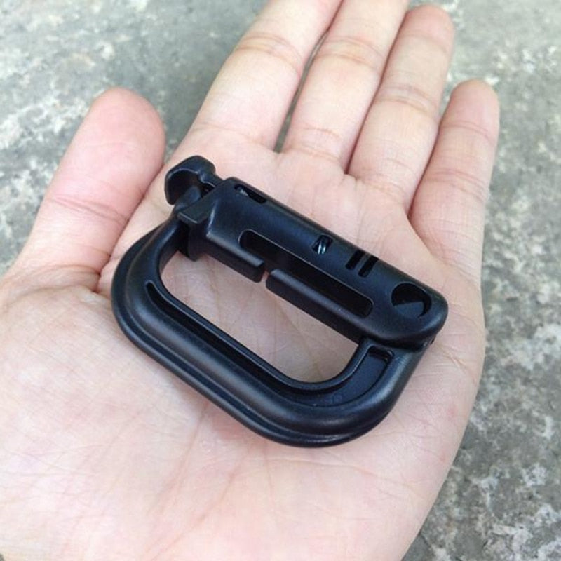 5PCS Grimloc Molle Carabiner D Locking Ring  Plastic Clip Snap Type Ring Buckle Carabiner Keychain ITW fastener Bag buckle