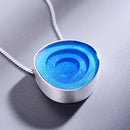 Lotus Fun Real 925 Sterling Silver Minimalism Style Fine Jewelry Geometric Near Round Design  Epoxy Pendant without Necklace