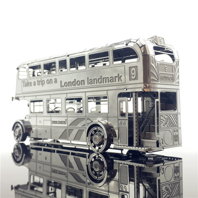 MMZ MODEL Nanyuan 3D Metal model kits London Bus Car Assemble Model puzzle  I22207 2 sheets  DIY 3D Laser Cut Jigsaw Toy