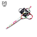 Juego de tijeras profesionales para el cabello, tijeras para cortar y adelgazar el cabello con flores de 5,5 pulgadas, peluquería, peluquería, Tesoura