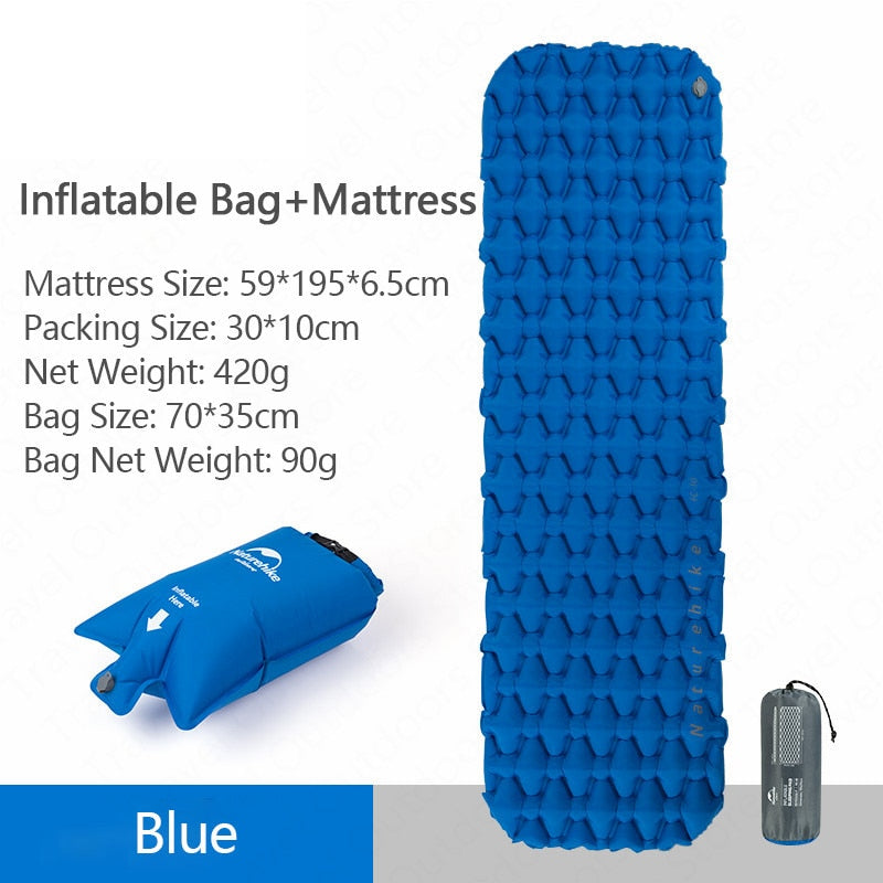 Naturehike Portable Outdoor Camping Hiking Single double Thicken Moisture-proof Inflatable Sleeping Mattress Mat Pad bed bag