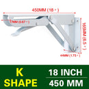 NAIERDI 2PCS Folding Angle Bracket 8-20 Inch Triangle Shelf Heavy Support Adjustable Wall Mounted Bench Table Furniture Hardware