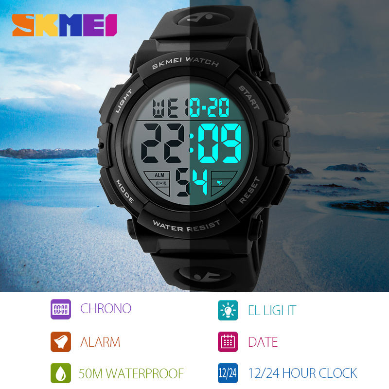 SKMEI Chrono Men Watch Top Luxury Brand Sport Watch Electronic Digital Male Wrist Clock Man 50M Waterproof Men&