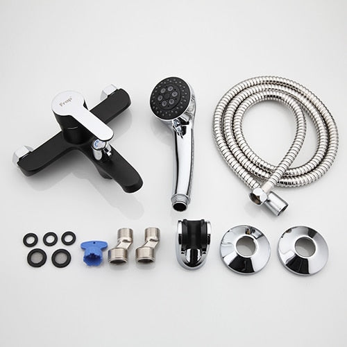 FRAP Bathtub Faucets multi-color bathroom shower brass chrome wall mounted bath shower mixer tap shower head set black white red