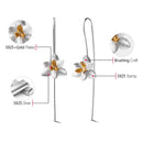 Lotus Fun Real 925 Sterling Silver Natural Original Handmade Fine Jewelry Cute Blooming Flower Fashion Drop Earrings for Women
