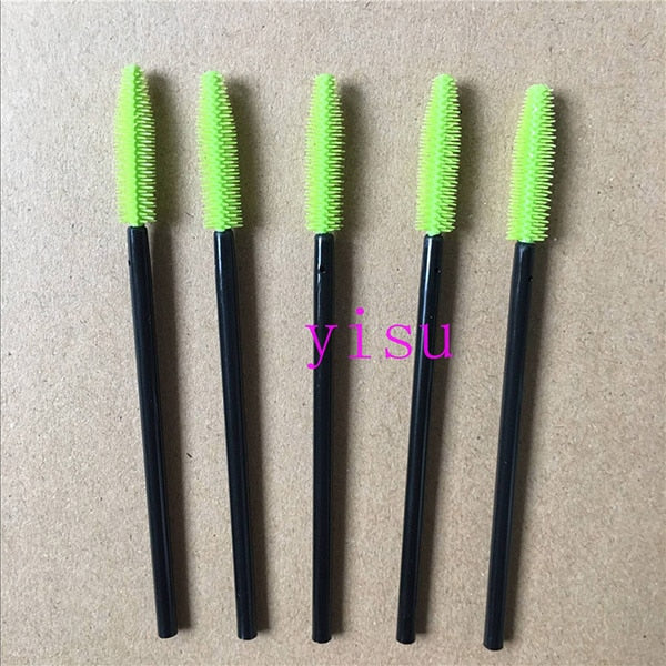 200 pcs/lot Silicone Eyelashes Brushes Mix Colors Disposable Mascara Wands Lashes Makeup Brushes For Eyelash Extension