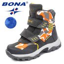 BONA New Popular Style Children Boots Hook &amp; Loop Boys Winter Shoes Round Toe Girls Ankle Boots Comfortable Fast Free Shipping