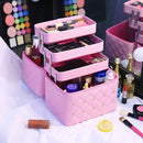 Bolsa de maquillaje de alta calidad, bonita caja de cosméticos para mujer, capas plegables informales, estuche de almacenamiento de viaje profesional, maleta de gran capacidad