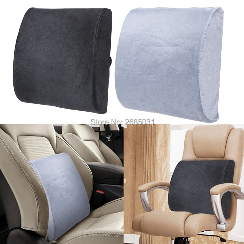 Cojín de soporte Lumbar de espuma viscoelástica HuiER, cojín de masaje para asiento de coche en la cintura para oficina, hogar, coche, asiento de coche, fundas para silla de coche