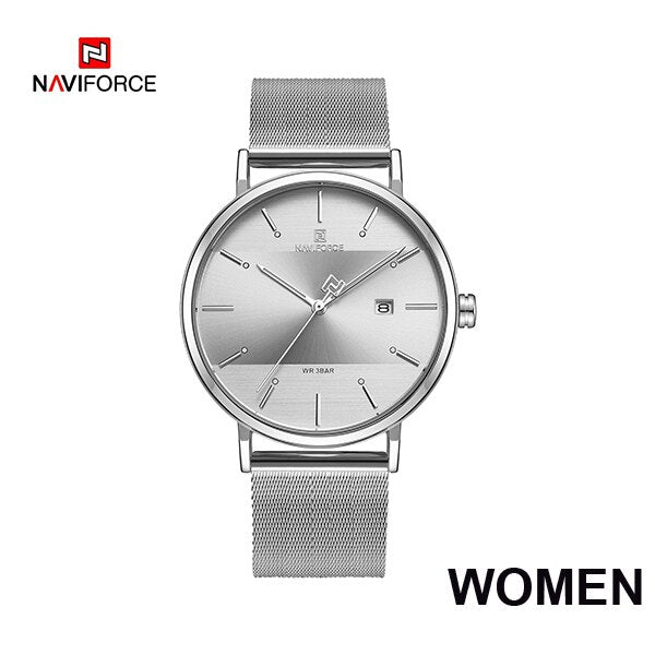 NAVIFORCE Couple Watch Luxury Quartz Mens Watch Women Simple Wristwatch Clock for Male Female Waterproof Lovers Gift Watch 2019