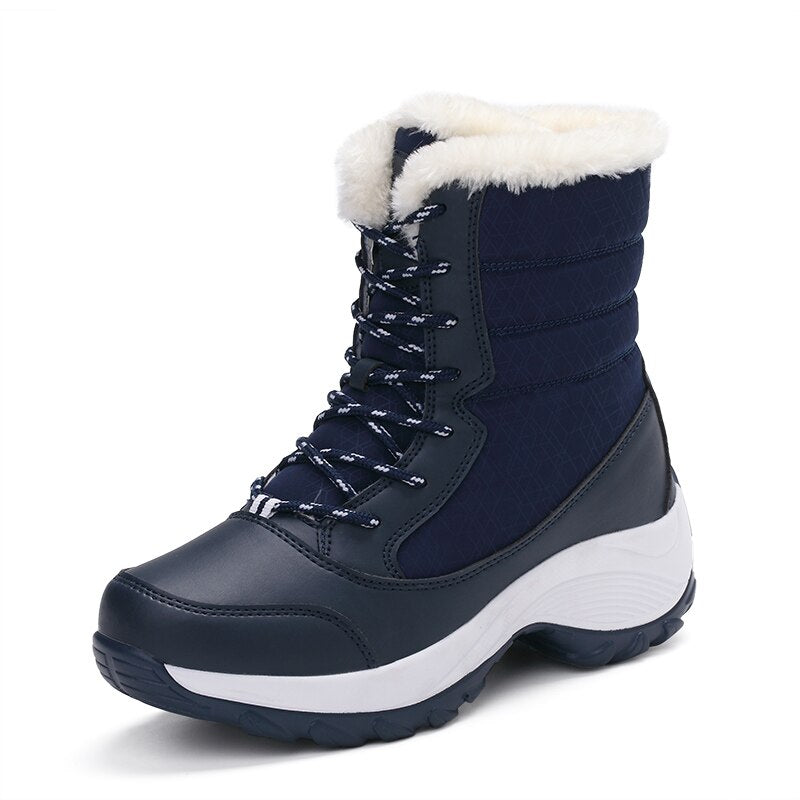 VANCAT Women Snow Boots Winter Warm Boots Thick Bottom Platform Waterproof Ankle Boots For Women Thick Fur Cotton Shoes Size 41