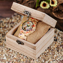 BOBO BIRD O20 Relojes de mujer con estampado de mariposas Reloj de pulsera de cuarzo hecho de bambú para damas en caja de regalo de madera