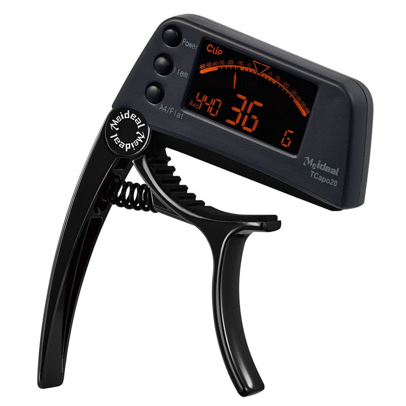 TCapo20 Acoustic Guitar Tuner Capo Guitar Capofret 2 in 1 Capo Tuner Metal for Electric Guitar Bass Chromatic Parts