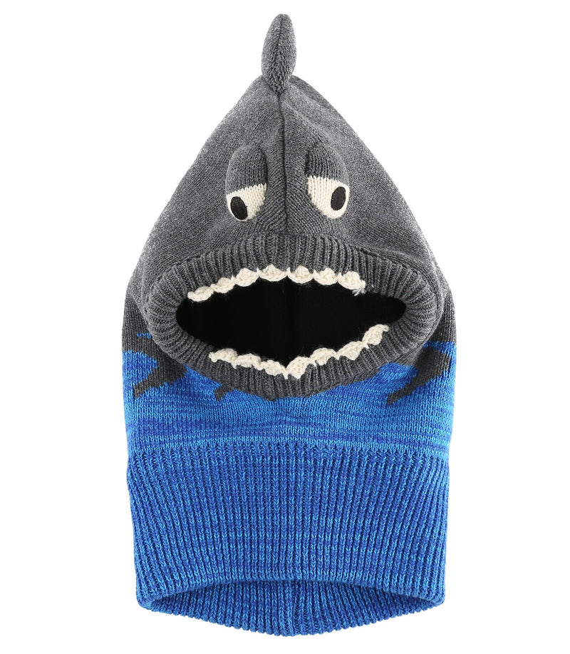 Connectyle Toddler Infant Boys Girls Knit Winter Warm Hats Cute Cartoon Shark Fleece Lined Hood Scarf Beanies Hat For Kids