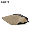 Eilyken 2022 New Women Sock Boots Pointed Toe Elastic High Boots Slip On High Heel Ankle Boots Women Pumps Stiletto Botas