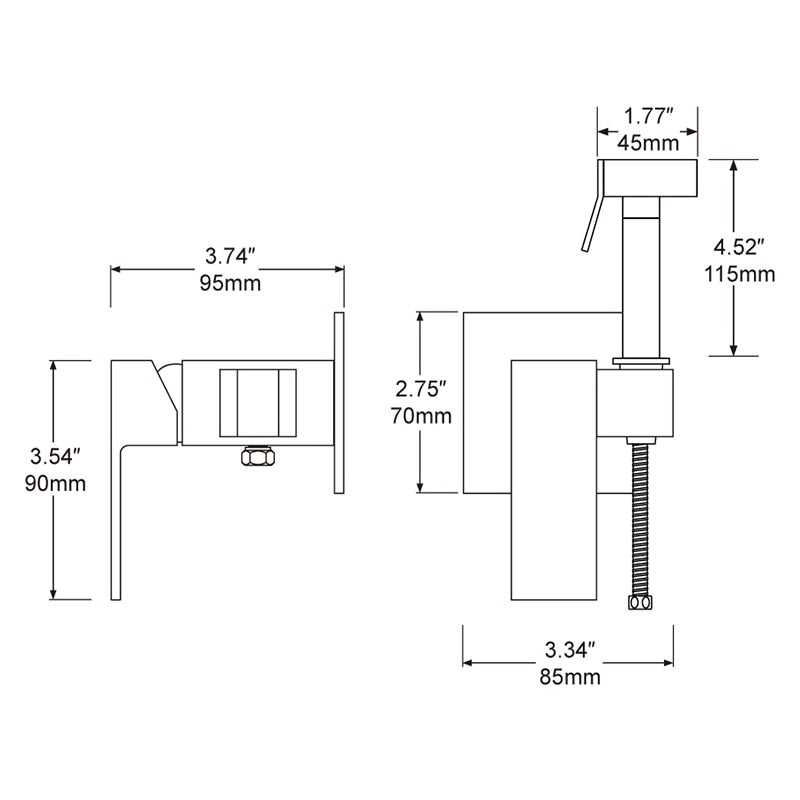 Smesiteli Toilet Brass Bidet Spray Shower Bidet Set Copper Valve Bathroom Bidet Shower Sprayer Wall Mounted Tap Mixer