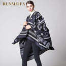 [RUNMEIFA] Women winter Batwing Tassels Cloak Poncho Cape Scarf Shawl PonchoBlanket Pashmina 6 colors 130*150cm