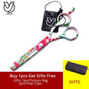 Juego de tijeras profesionales para el cabello, tijeras para cortar y adelgazar el cabello con flores de 5,5 pulgadas, peluquería, peluquería, Tesoura