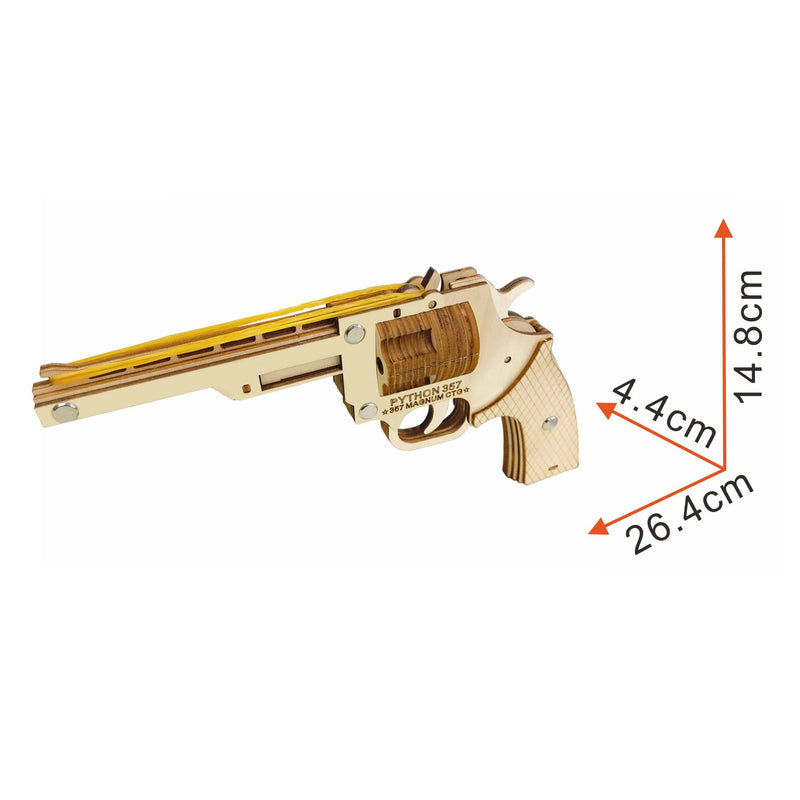 Semi-auto Rubber Band Cutting 3D Wooden Puzzle Gun Woodcraft Assembly Kit Revolver wooden toys Wooden Shooting Toy Guns Boys