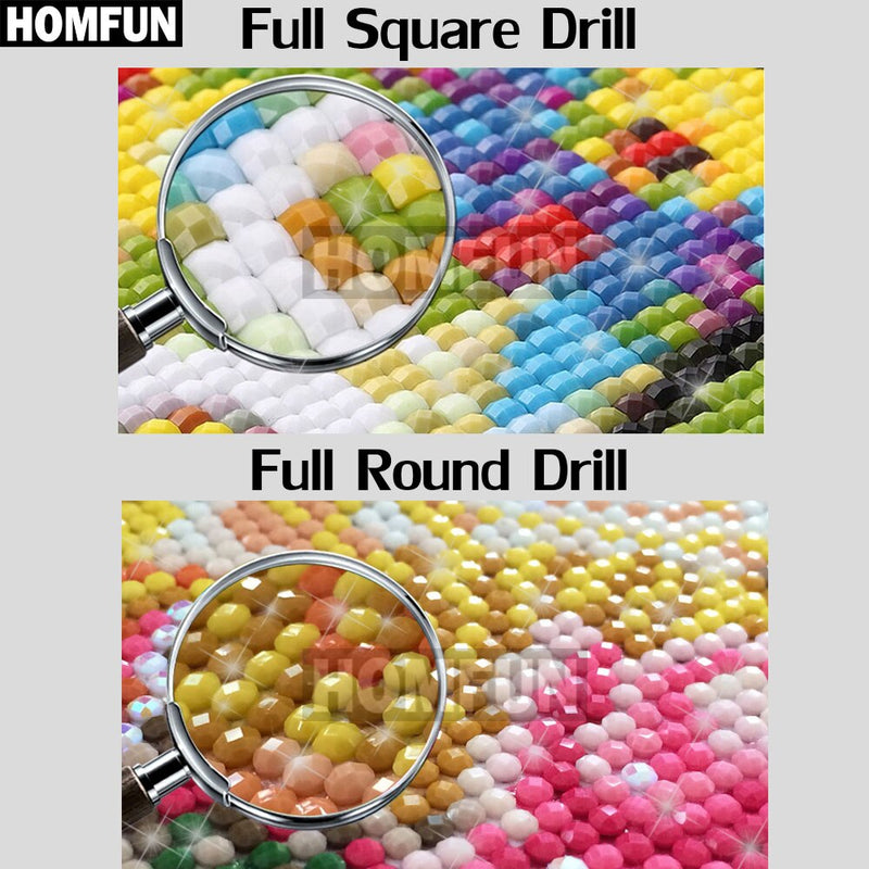 HOMFUN Full Square/Round Drill 5D DIY Diamond Painting &quot;Car house&quot; 3D Embroidery Cross Stitch 5D Home Decor A13442