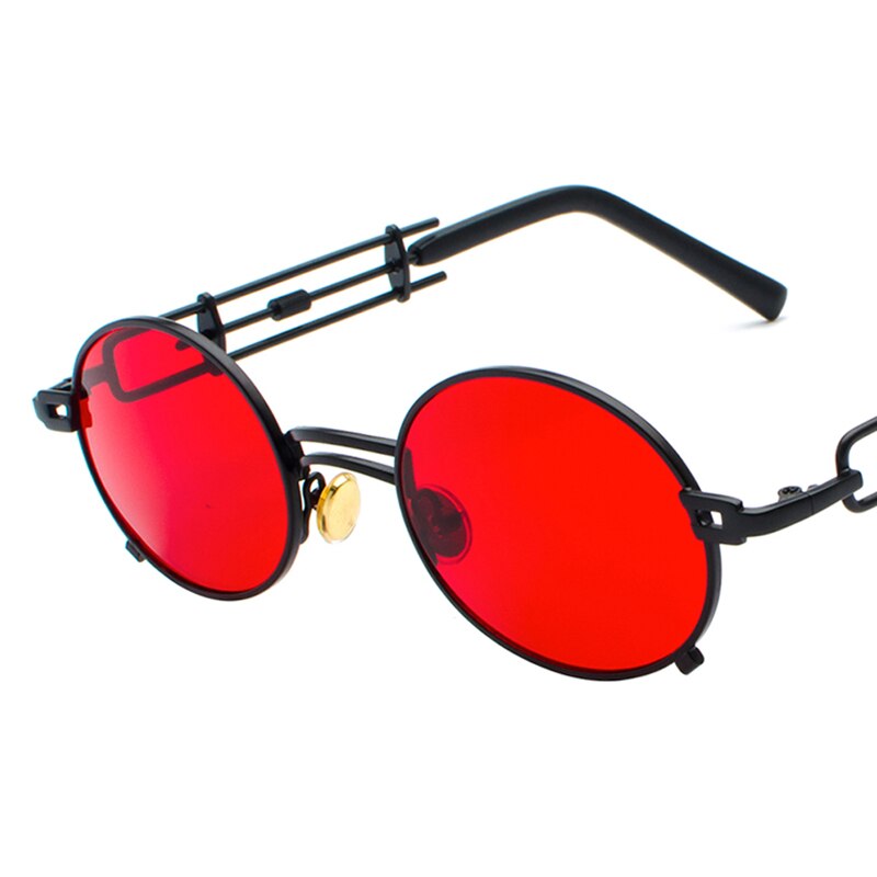 Kachawoo Metal redondo Steampunk gafas de sol hombres Retro Vintage gótico Steam Punk gafas de sol para mujeres verano 2018