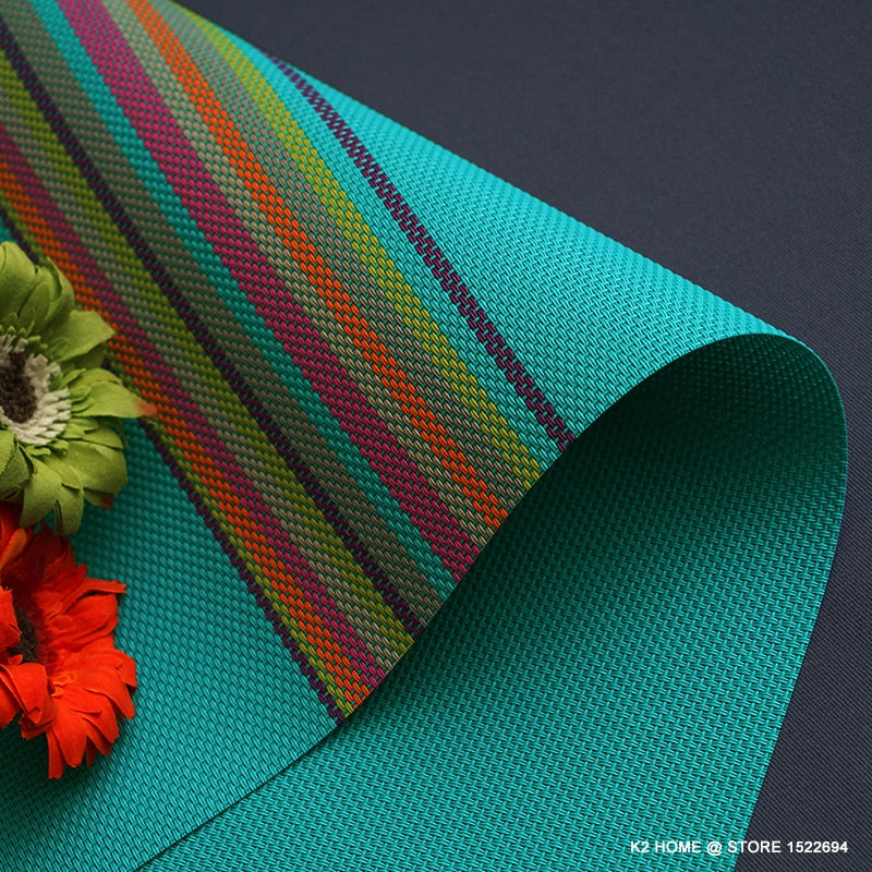 Home Decorative Table Mats PVC 45x30CM Table Placement Fashion Table Placemat Stain-resistant Table Pad Place Mat Set of 4PCS