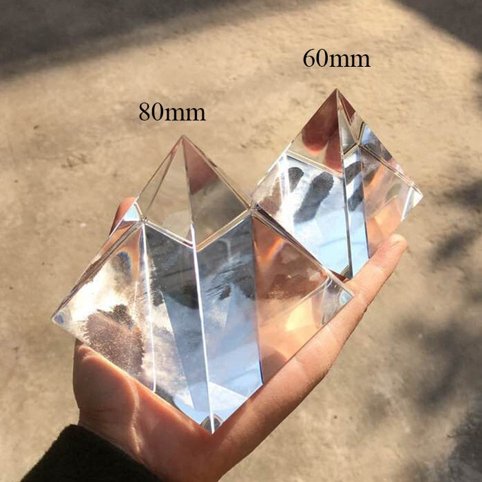 Pisapapeles de pirámide de cristal K9 AAA de 8CM, piedra natural y cristales minerales de 3,1 pulgadas, figurita de Fengshui para decoración de hogar y oficina