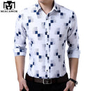 MIACAWOR, novedad de 2022, Camisa de diseño de marca para hombre, Camisa informal de manga larga de primavera, Camisa Masculina con estampado de moda C419