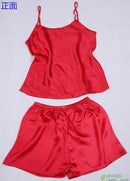 Women 100% Natural Silk 16 momme satin silk Camisole with Shorts Pajama Set Sleepwear M-2XL YM004