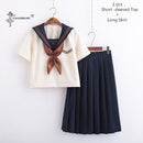 Uniformes escolares japoneses Anime COS traje de marinero Jk uniformes Universidad uniforme de escuela secundaria para niñas estudiantes traje amarillo claro