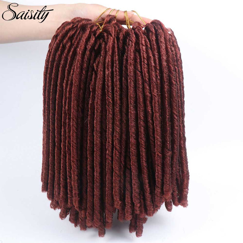 Saisity 14''faux locs pelo de ganchillo rastas suaves y ligeras trenzas de ganchillo extensiones de cabello de ganchillo sintético 15 hebras/paquete