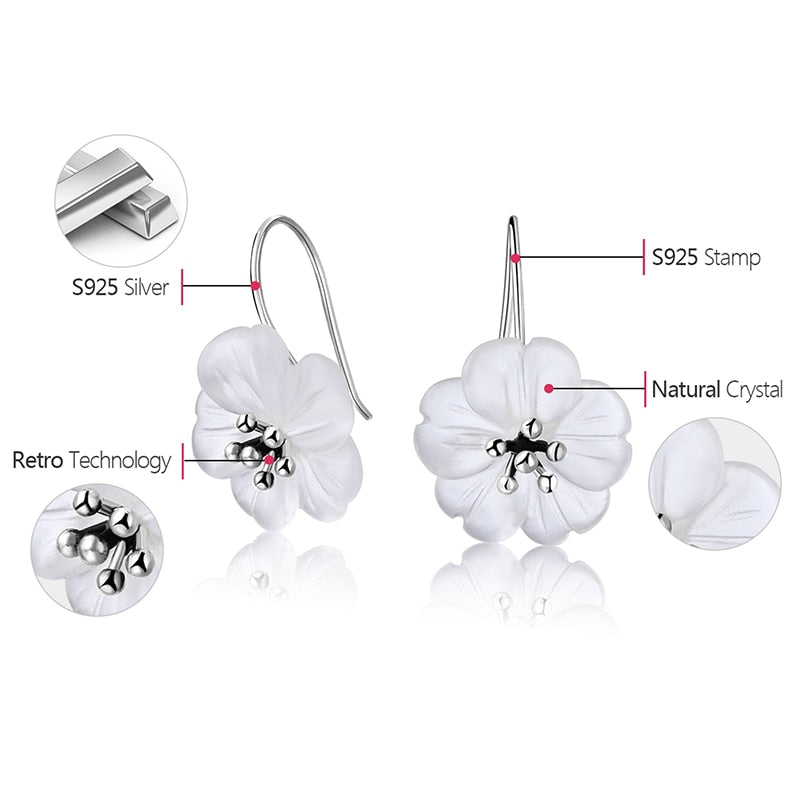 Lotus Fun echte 925 Sterling Silber Ohrringe handgefertigt Designer feiner Schmuck Blume im Regen Mode Ohrringe für Frauen