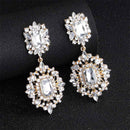 Miallo Fashion Austrian Crystal Alloy Bridal Long Earrings for Women Wedding Big Earrings for Bride Bridesmaids