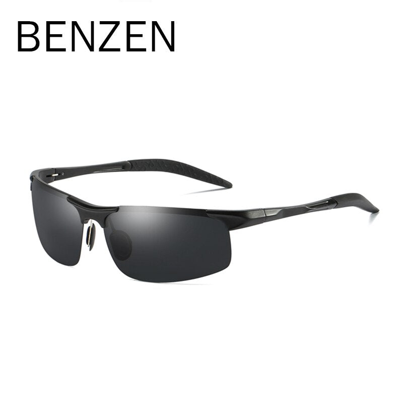 Gafas de sol polarizadas BENZEN para hombre, gafas de sol deportivas Al-Mg de calidad, protección UV para hombre, gafas para conducir al aire libre, gafas 9333