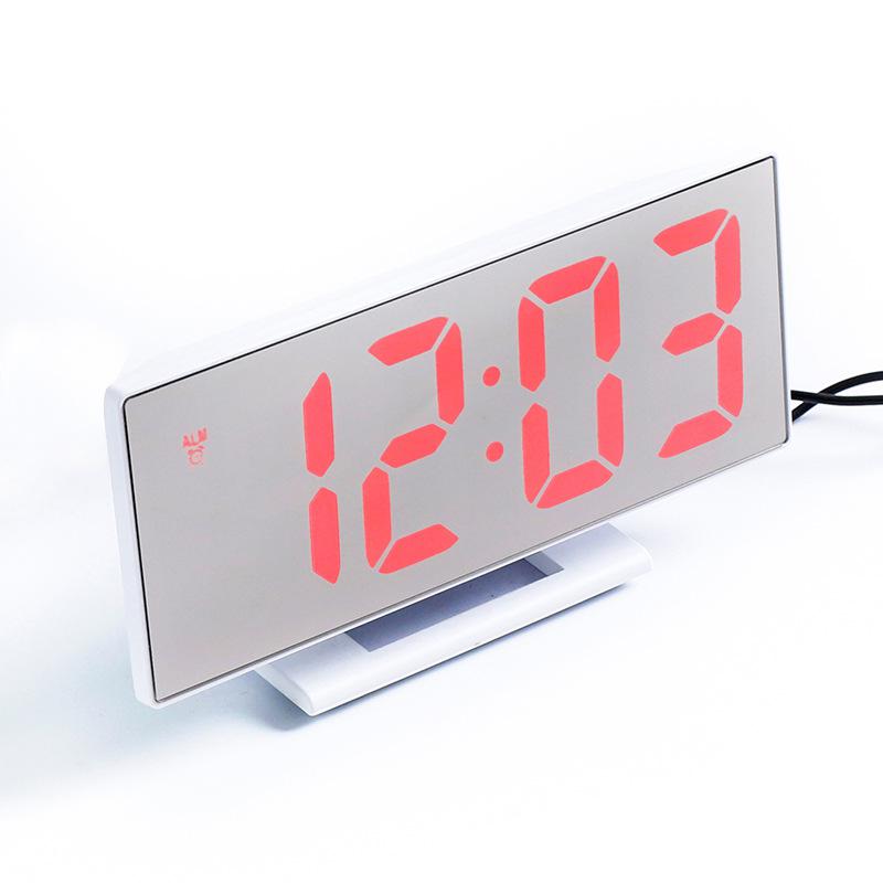 LED-Spiegel-Digital-Wecker-elektronischer Uhr-Tabellen-Desktop-Wecker-Multifunktions-Snooze-Nacht-großes LED-Anzeigen-Geschenk