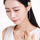 Pendientes de aro de plata de ley 925 de 2cm-6,5 cm para mujer
