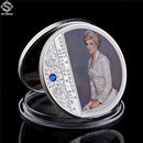 Collectible British Diana Princess Rose With Diamond Last Rose Professional Commemorative Token Coin