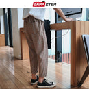 LAPPSTER Streetwear pantalones a cuadros amarillos hombres Joggers 2021 hombre Casual recto Harem pantalones hombres coreano Hip Hop pantalones de chándal de talla grande